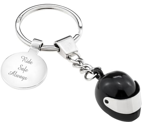 Personalised Motorcycle Helmet Keyring – Premium Motorbike Keyring with Box