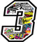 Sticker NUMBER 3 RACE 12 cm - STICKER BOMB - Rennen Cross Track Auto Motorrad Aufkleber