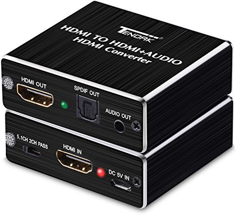 tendak HDMI Audio Extractor, HDMI Audio Splitter 4K Hdmi A Hdmi SPDIF Toslink Optical y estéreo de 3,5mm de Audio Converter Adapter HDMI 1.4 para Blue BLU-Ray Player PC PS4