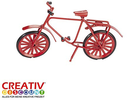 CREATIV DISCOUNT® NEU Miniatur- Fahrrad aus Metall, rot, 9,5 x 6cm