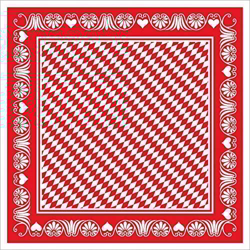 Sovie HORECA Tischdecke Bavaria 80 x 80 cm, 20 Stück, aus Linclass® Airlaid, Einweg, Design: Rot-Weißes Rautenmuster mit Ornamentbordüre – Ideal für Feste, Events & Gastro