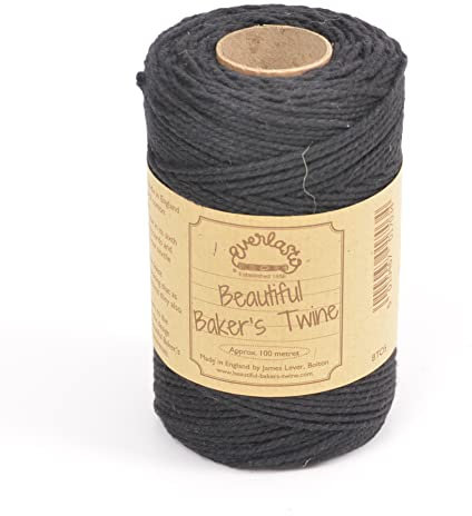 100m - Everlasto 'Solid' Beautiful Baker's Cotton Craft Twine (2mm Approx) (Black)