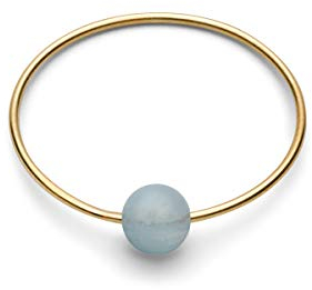 JUKSEREI Damenring Gold Birthstone-Ring März Aquamarine - Geburtsring/Geburtstagsring Aquamarin Lila Gleichgewicht Liebe Glück - RBSCHMRZg-50