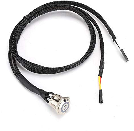 ASHATA Computer Power Button-Kabel, PC Power Reset-Schalter LED-Kabel Wire Kit für Computer(rot)