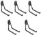 Heavy Garage Hook, Steel Garage Storage Utility Double Hooks, Heavy Duty Shovel Holders for Organise Power Tools, Shed, Ladders, Bike, Bicycle and Bulk Items (Pack of 5) (Black,MU)