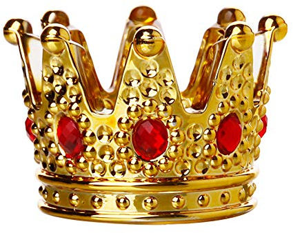 Kristallglas Aschenbecher, Mini Crown Glas Kerzenhalter Aschenbecher, kann als Schmuckbox Ornamente oder als Geschenk für Freunde verwendet werden (Gold + roter Diamant)