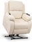Don Descanso - Poltrona elettrica Alzapersona Trevi con Massaggio a 4 zone. Poltrone per anziani, poltrona relax con telecomando (Crema)