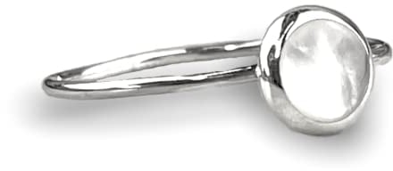 MadamLili - Perlmutt Ring Weiß aus 925 Sterling Silber - Größe nach Wunsch - Perlmutter - Maritimer Schmuck mit Geschenkbox