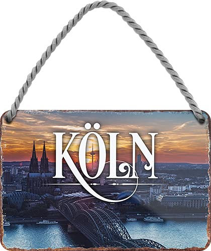 schilderkreis24 Blechschilder Kollektion 18x12cm – Städte-Motive aus aller Welt: Dekoration & Geschenkidee für Weltenbummler (Köln)