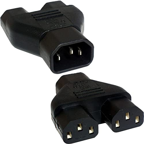 Mr. Gadget Solution® C14 to 2 x C13 IEC Mains Power Y Splitter Adapter Kettle Lead PC Monitor - 2 Pack