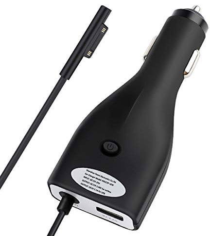 Surface Car Charger, HOMELYLIFE 42W 12V 2.58A Power Supply for Microsoft Surface Pro 3/Pro 4/Pro 5/Pro 6, Surface Book, Surface Go, Surface Laptop with 5V 2.1A USB Charging Port (5Ft Cord)