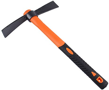 LUBAN Wiedehopfhacke mit strapazierfähig geschmiedet Dechsel und Axt, ergonomisch rutschfest Griff 38.5 cm/15 Zoll, Doppelkopf-Axthacke für Gartenarbeit, Jagd, Landschaftsbau im Freien