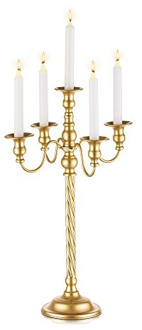 Candelabri da pavimento alti da matrimonio – Candelabri a 5 bracci Inweder 57 cm in metallo a spirale portacandele antichi per tavola di Natale centrotavola eventi cerimonia corridoio reception