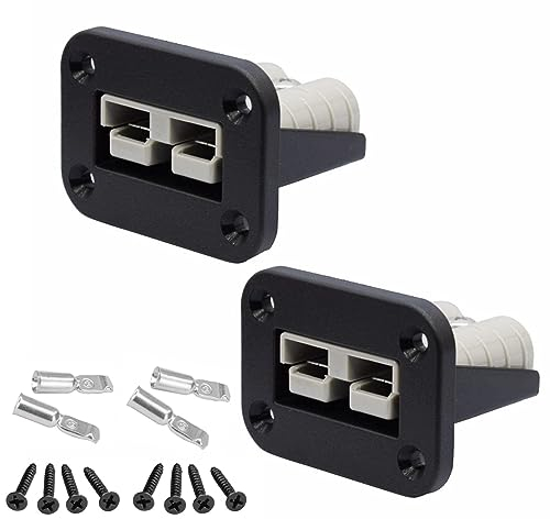 2Pcs Socket Panel, 50 Amp Plug Mounting Panel for Anderson SB50 Series Connectors Flush Mount Recessed Plate