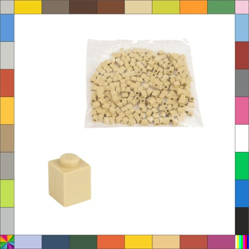 CMC imports 200 Klemmbausteine Briks Bausteine 1x1 Noppen Kompatibel freie Auswahl 34 Farben (Beige / 094)