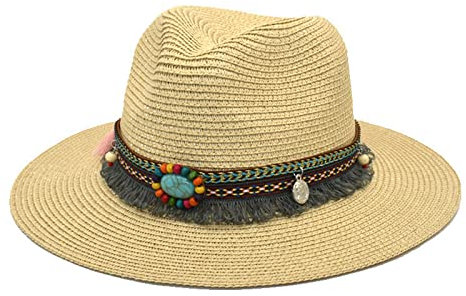 QWUVEDS Hut Rohling Unisex-Retro-Western-Cowboy-Reithut für Erwachsene, Ledergürtel, breite Kappe, Strohhut Anglerhut Saufen