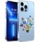 Unov Case Compatible with iPhone 13 Pro Case Clear with Pattern Slim Protective Soft TPU Bumper Embossed Design 6.1 Inch (Flower Butterfly)