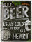 DODINO Placa Decorativa 30x40cm para pared Idea de regalo para fans de cerveza Cartel de Chapa Retro metálico, Diseño Vintage