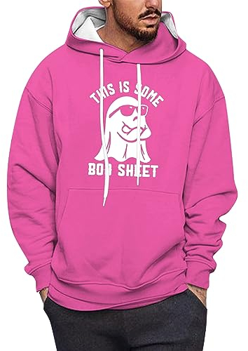 KONG JIMFAN Kapuzenpullover Herren Sweatshirt Unisex Hoodies Herren Weiß Winter Hoodie Funktionsshirt Herren Langarm Pullover Neuheiten Langarm Sweater Stern-Hoodie(Hot Pink,3XL)