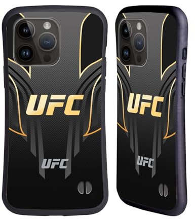 Head Case Designs Offizielle UFC Schwarz Gold Jersey Logo Hybride Handyhülle Hülle Huelle kompatibel mit Apple iPhone 15 Pro Max