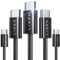 LISEN 5-Pack USB Type C to Type C Cable, 1M+1M+2M+2M+3M, 60W Fast Charging, Compatible with Samsung, iPad, MacBook, iPhone 15 Pro