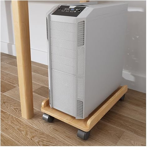 Supporto Tower Computer 2 Livelli, Carrello Porta CPU Rotelle, Carrello Porta PC Mobile, Ripiano Portaoggetti Tavolo Legno, Tavolino Divano Casa Ufficio ( Colore : Woody , Taglia : 38.8x24x8.9cm )