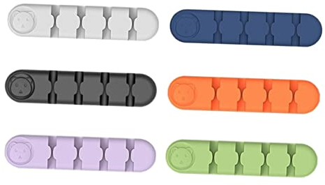 Homoyoyo 6pcs Fixer Cord Organizers Flexible Cable Holders for Data Wire Winders Earphone Cable Holders Keyboard Organizers for Desk Management