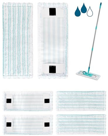 6 Stück Wischmopp Bezug Für Leifheit Clean Twist M Ergo Micro Duo/ Power CLEAN M, Bodenwischer Ersatzbezug Wischbezug Ersatz Mikrofaser Mopptuchbezug, Wischbezug für Leifheit Combi M