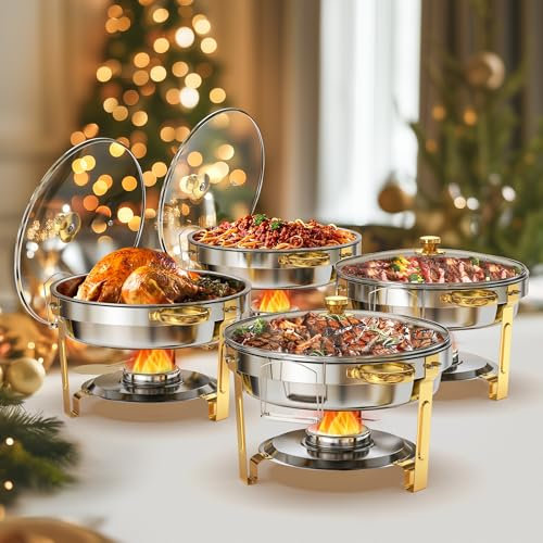 Warmounts GG4-5QT-R Chafing Dishes, Lebensmittelechter Edelstahl, Gold