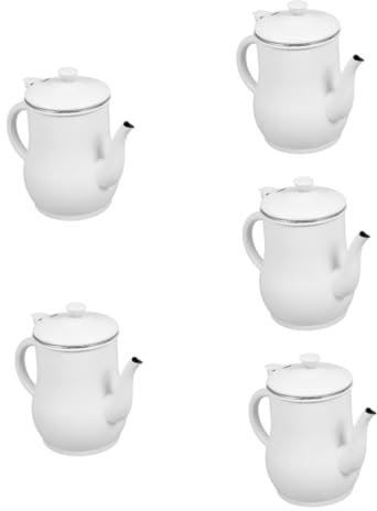 ABOOFAN 5 Piezas olla de aceite de acero inoxidable taza de skimmer de salsa bote de aceite de cocina aceite de oliva dispensador de aceite contenedor de aceite Dispensador de vinagre