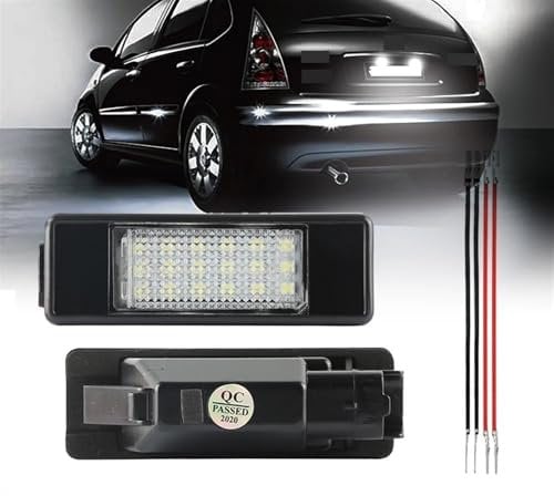 CAXUMO 2Pc Car LED License Number Plate Light Lamps, for Citroen DS5 DS3 C-Elysee C4 C4, for Picasso C3 C5, for Berlingo C2 C6 C8 Jumpy Evasion LED License Plate Lamps