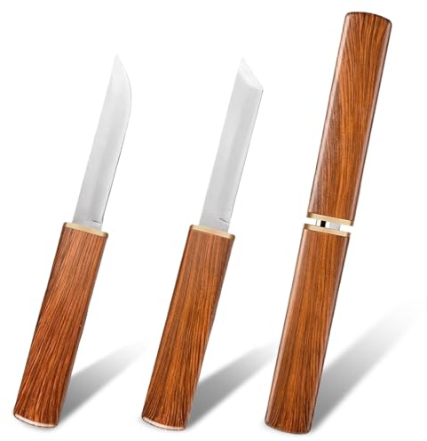 GAOUTO 2 Stück Jagdmesser Outdoor: 2 in 1 Doppelmesser, Outdoor Messer mit Scheide, Tanto Messer, Camping Messer, Survival Taschenmesser, Überlebensmesser für Camping, Wandern Geschenke