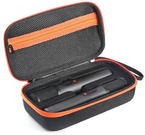 XBERSTAR Mikrofonhülle für JBL Partybox Encore Tragetasche Handheld Dual Mic Travel Case für JBL Partybox Encore Mikrofon Tragbare Organizer Aufbewahrungstasche, Ladeversion, Mikrofonhülle