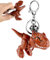 Yuanchu Cute Dinosaur Keychain, Kawaii Cartoon Geschenk Schlüsselkette Movable Dinosaur Car Keychains Dinosaur Handbag Charm Adorable Keychains Zubehör für Frauen Männer Rucksäcke(Braun)