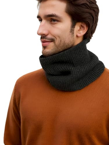 Prettystern Rippstrick Herren Damen Kaschmir Loop Schal Cashmere Krageneinsatz Rundschal Winter Rollkragen Schlauch-Schal