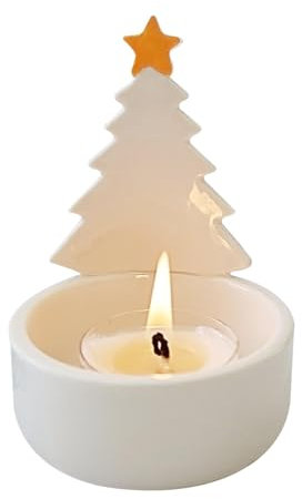 Christmas Tree Candle Holder, Tea Light Holder Decorations - Ceramic Candle Holder Christmas Tree Centerpiece - Vintage Candle Holder, Centerpieces for Christmas Decorations for sa