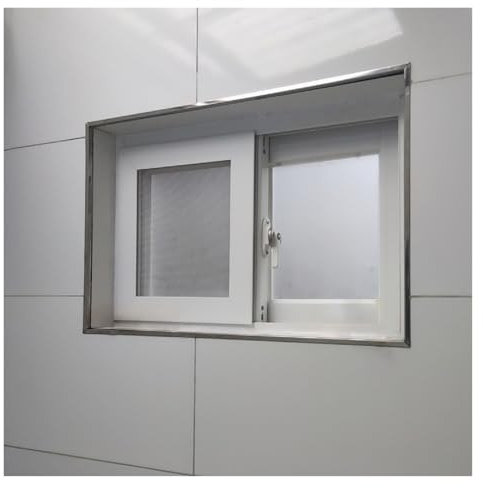 Schiebefenster Fenster Window Kellerfenster Weißes Scheunenfenster für das Badezimmer im Haushalt mit Schloss, Glas und Sichtschutz, Hausfenster-Ersatz innen außen, horizontal verschiebbare Schuppen-K