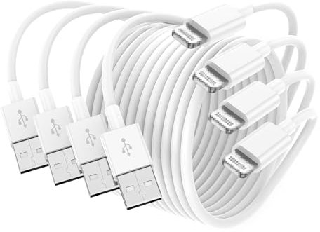 OTLPTMON 4Pack for iPhone Charger Fast Charge Cable 2M, A to USB Cable Lead 2 Meters, Long Fast Charging Phone Cables for iPhone 14 13 12 11Pro Max Xs Max XR X 8 7 6 Plus 5, for iPad (white)