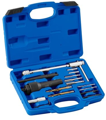 MSW MSW-GPR-01 Glühkerzen-Werkzeug 16-teilig Gewinde-Reparatur-Set Glühkerzen-Ausbohrwerkzeug Glühkerzen-Auszieher