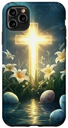 Osterkreuz und Blumenszene Hülle für iPhone 11 Pro Max