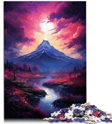 Puzzle für Erwachsene 1000 Teile farbenfrohes Mount Fuji-Puzzle Geschenke Familienspiel Stressabbau schwierige Herausforderung 26x38cm
