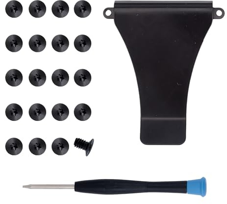 NICENEEDED Wallet Replacement Screws Kit, Black DIY Wallet Screw Repair Set, Screwdriver Metal Clip Men Minimalist Wallet Hardware Accessories Elastic Cash Strap Replacement for Wallet