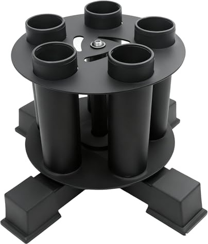 AHTAPFON Barbell Holder Vertical Rotatable Barbell Rack Stand Holds 5 Bars Home Gym Barbell Storage Fit 2-Inch Olympic Bars, Curl Bars, Triceps Bars (5 Holes)