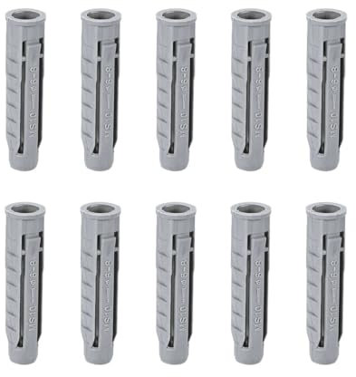tasselli per pareti, 75 pezzi 10 mm x 50 mm tubo di espansione in plastica colonna ancoraggio muro cemento grigio for casa giardino applicazione fai da te