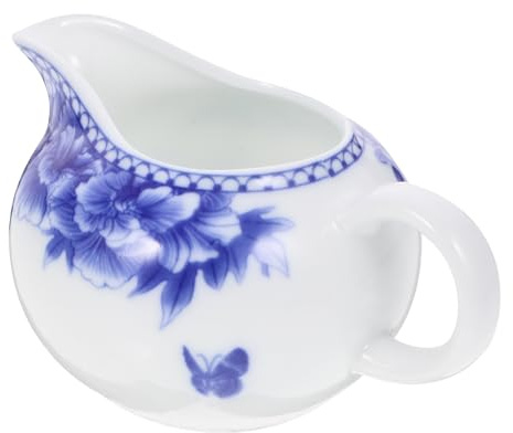 FONDOTIN Pichet Lait Céramique Style Chinois avec Anse Confortable pour Crème Café Sauce Laitière Vintage pour Bar Cuisine