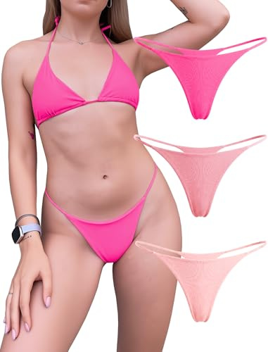 String Ficelle pour Femme en Coton Sexy Tanga Culottes Lot de 3