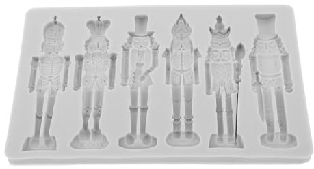 TOYZFRIENDY Moule en Silicone Casse-noisette Soldat 3d Réutilisable pour Chocolats, Pâtisserie et Décorations de Noël, Antiadhésif, Couleur Gris Clair, pour Loisirs Créatifs et Fêtes