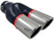 Doppel Auspuffblende Endrohr Auspuff Universell Schalldampf Doppelendrohr Endrohrblenden Blende Sport Sportauspuff Edelstahl Rund bis 54mm Chrom AutoHobby