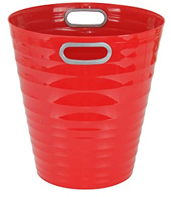 Waytex 931074 Papelera de escritorio rojo - Papelera de plástico de diseño moderno para oficina, dormitorio, baño, capacidad 12,5 L, color rojo