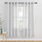PONY DANCE 2 Stücke Kinderzimmer Gardinen Leinenoptik Vorhang Halbtransparent Voile Gardine Schlafzimmer Dekoschals Ösenvorhang Hellgrau, H 158 x B 132 cm
